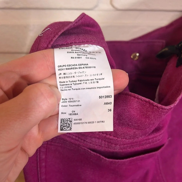 Escada Tourmaline Pink Mid Rise Skinny Jeans, Women’s Size 6 - Picture 7 of 11